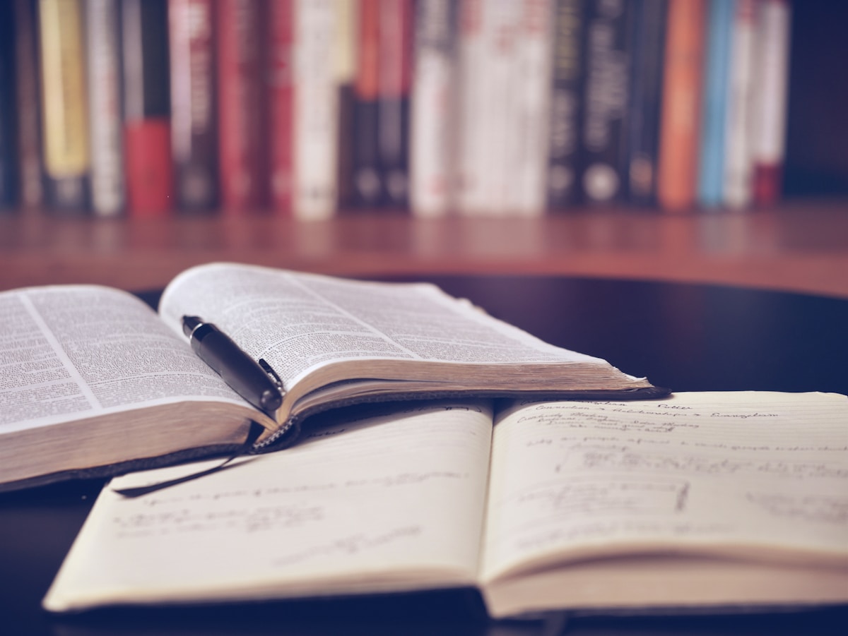 Person studying with books and notes
